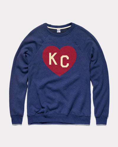 Cardinal & Navy KC Heart Vintage Crewneck Sweatshirt