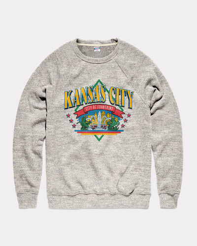 Athletic Grey KC City of Fountains Crewneck Sweatshirt