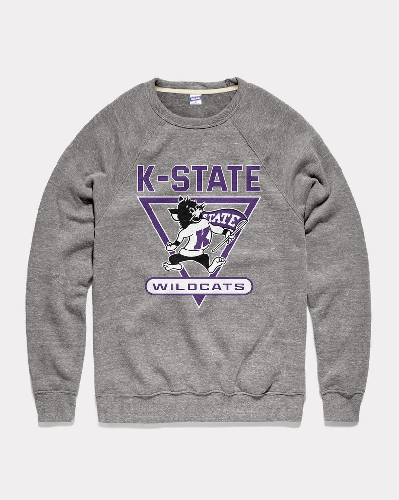 K-State Wildcats Victory Vintage Grey Crewneck | CHARLIE HUSTLE