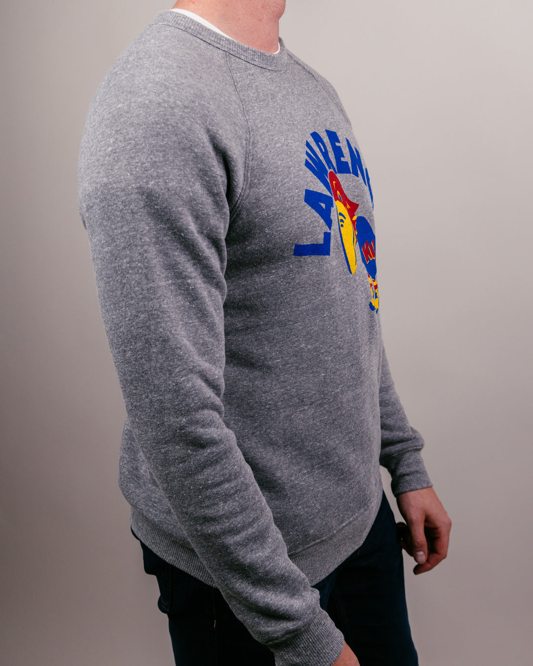 Lawrence Kansas Arch Vintage Grey Crewneck | CHARLIE HUSTLE