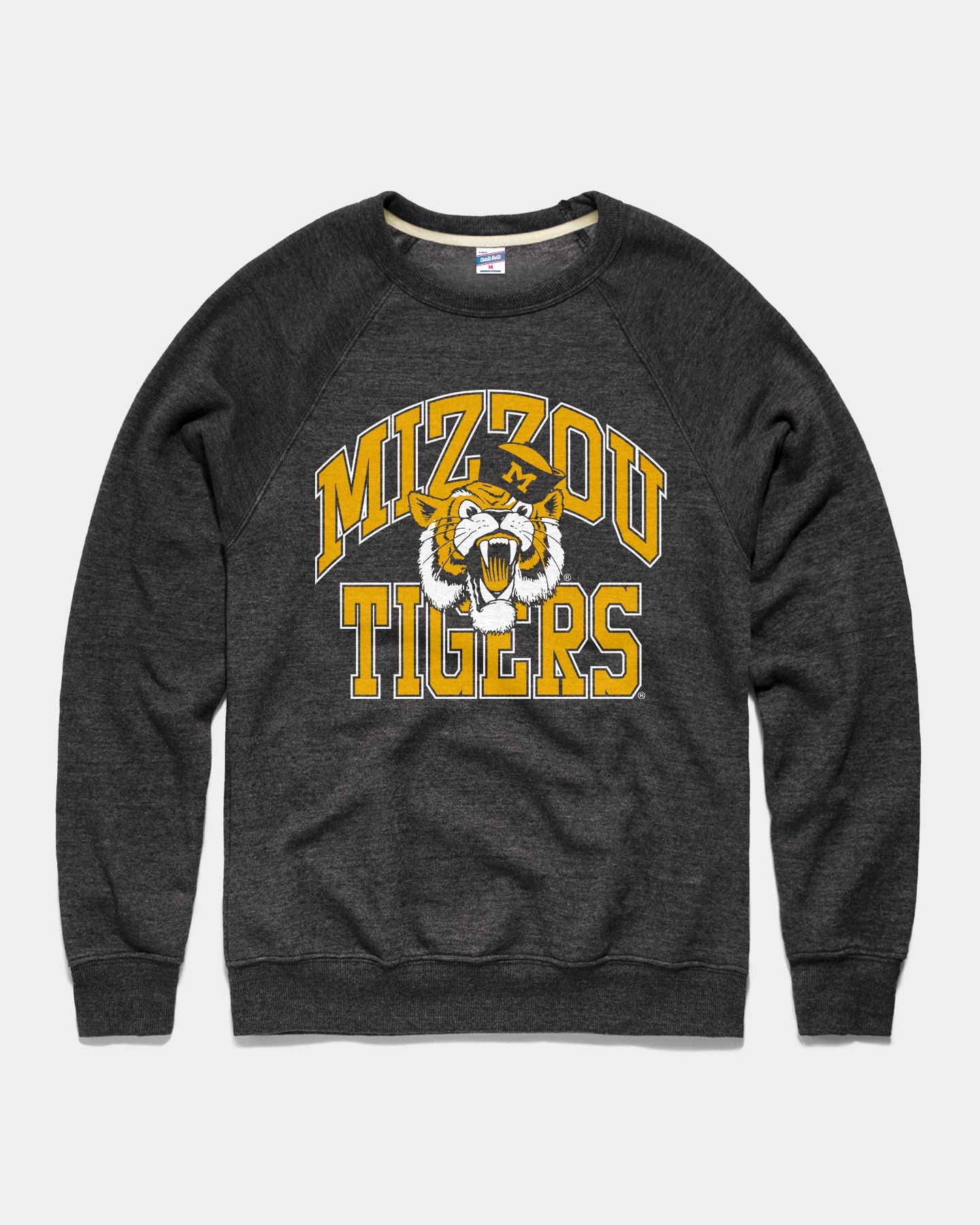 Missouri Tigers Mascot Arch Black Vintage Crewneck | CHARLIE HUSTLE
