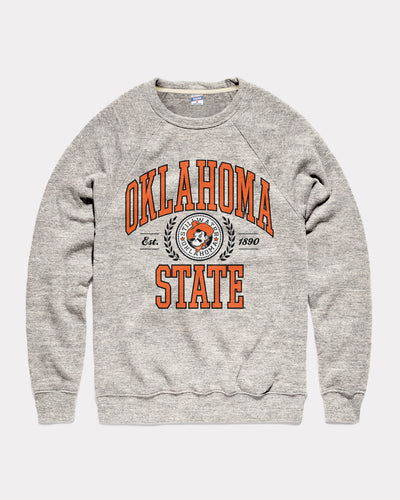 Athletic Grey Oklahoma State Cowboys Laurel Seal Vintage Crewneck Sweatshirt
