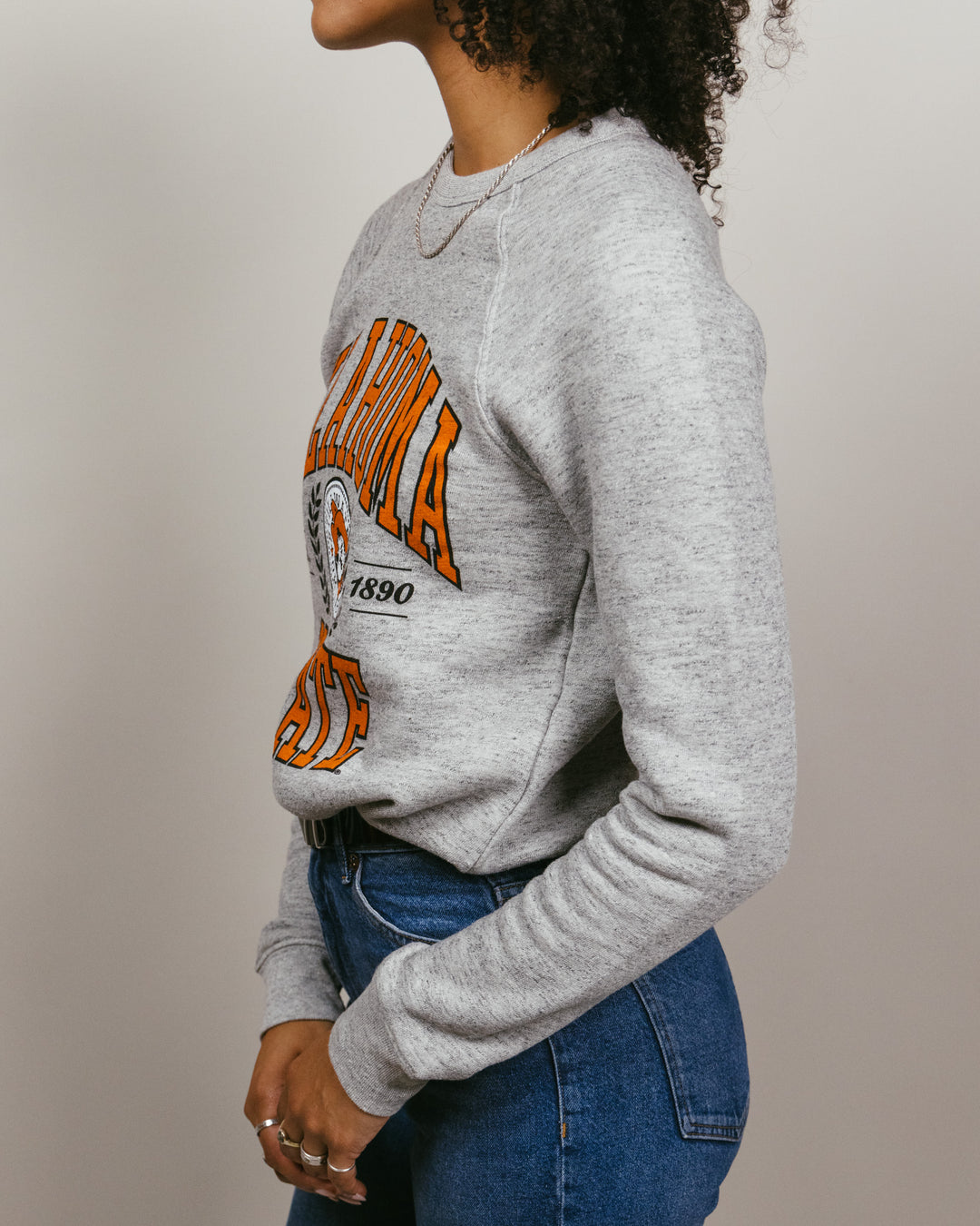 OSU Cowboys Laurel Seal Athletic Grey Crewneck | CHARLIE HUSTLE