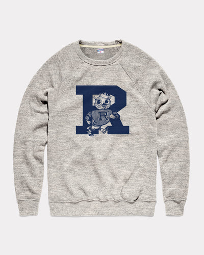 Athletic Grey Rice Owls Monogram Vintage Crewneck Sweatshirt