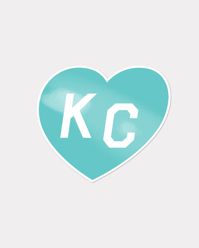 Teal KC Heart Sticker