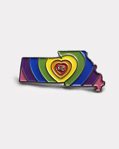Kansas Missouri KC Pride Heart Enamel Pin