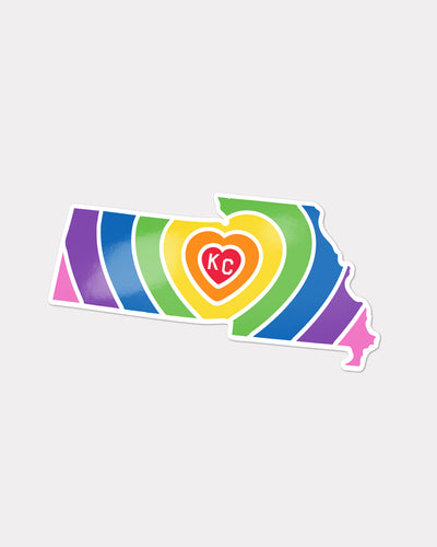 Kansas Missouri KC Pride Heart Sticker