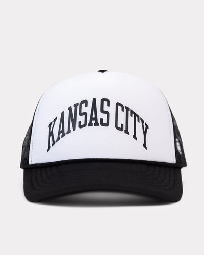 Kansas City Arch Black & White Trucker Hat Front