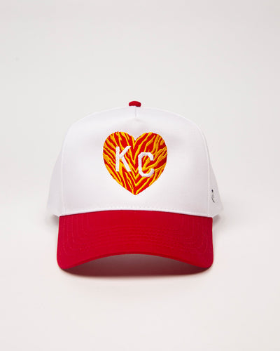 Kingdom KC Heart White & Red Two Tone Hat Front