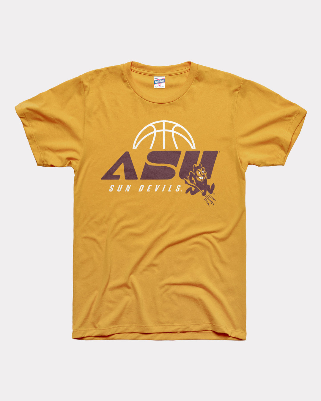 Arizona State Throwback Basketball Gold T-Shirt | Charlie Hustle