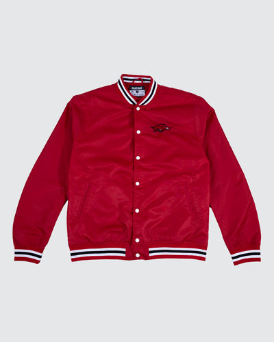 Arkansas Wooo Pig Sooie Cardinal Letterman Jacket
