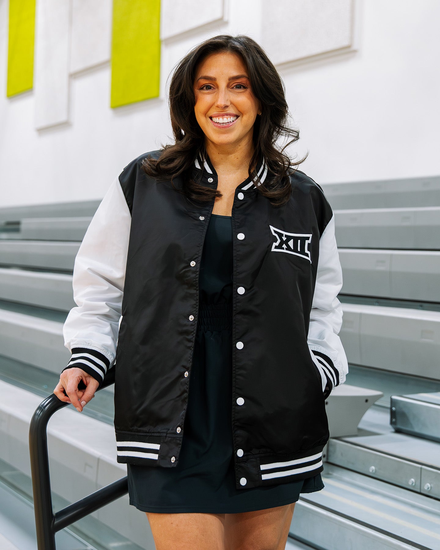 Big 12 Black and White Letterman Jacket | CHARLIE HUSTLE
