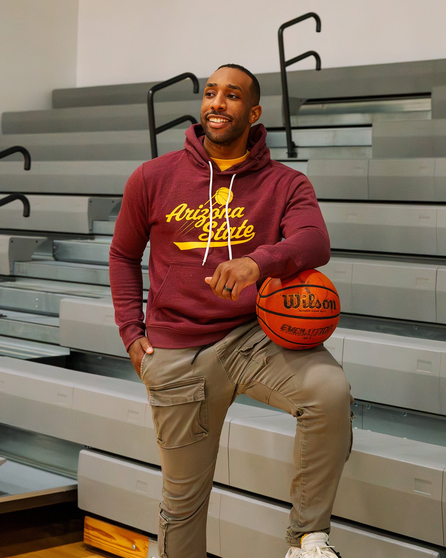 Arizona State Basketball Script Maroon Hoodie | Charlie Hustle