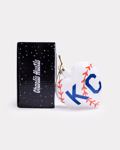 KC Baseball Heart Ornament