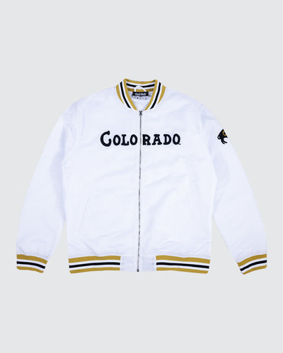Colorado Wordmark White Varsity Jacket