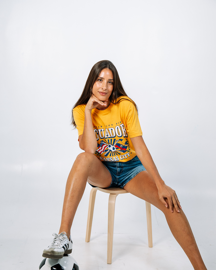 Ecuador Soccer City 2026 Gold T-Shirt | CHARLIE HUSTLE