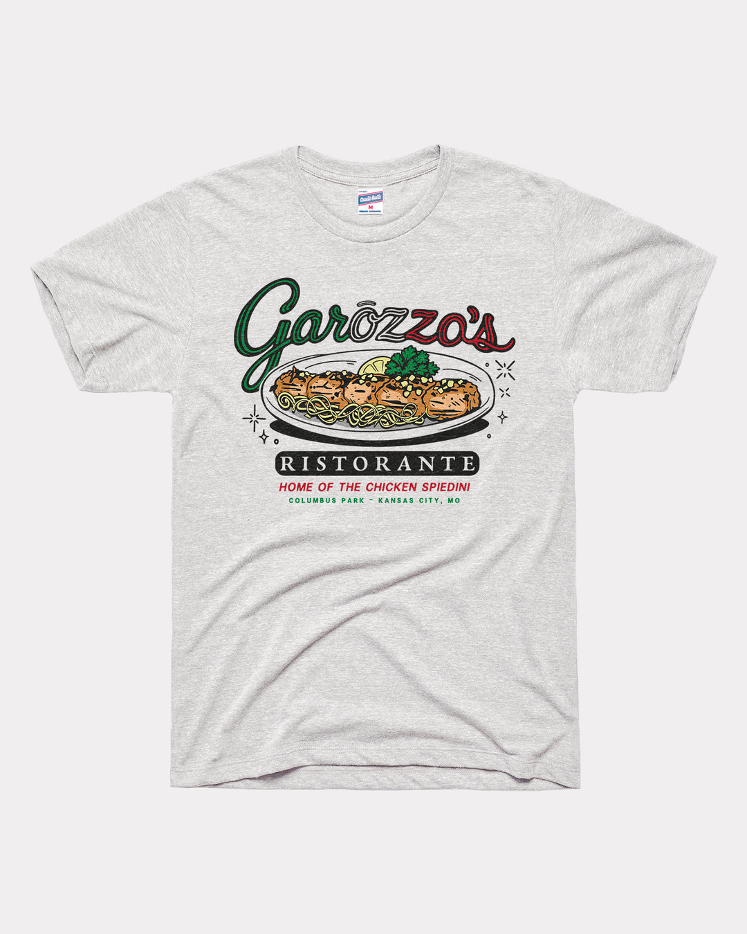 Garozzo's Ristorante Chicken Spiedini Ash T-Shirt | CHARLIE HUSTLE