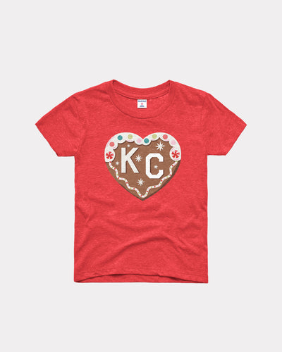 Gingerbread KC Heart KIDS Red Tee