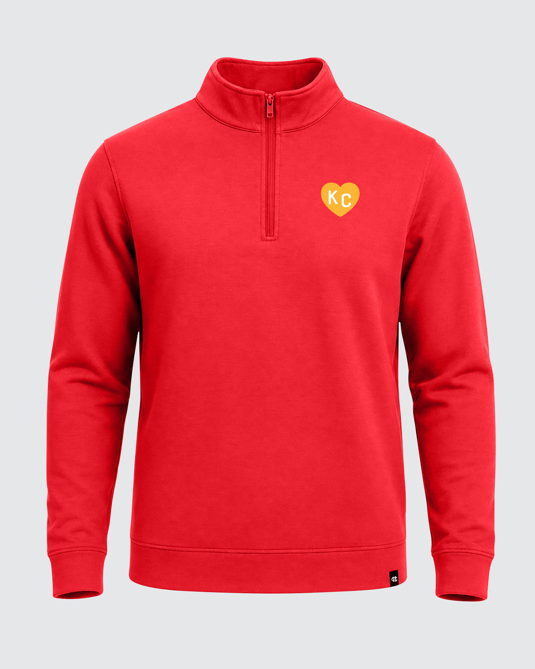 Gold KC Heart Red Heritage Pullover | CHARLIE HUSTLE