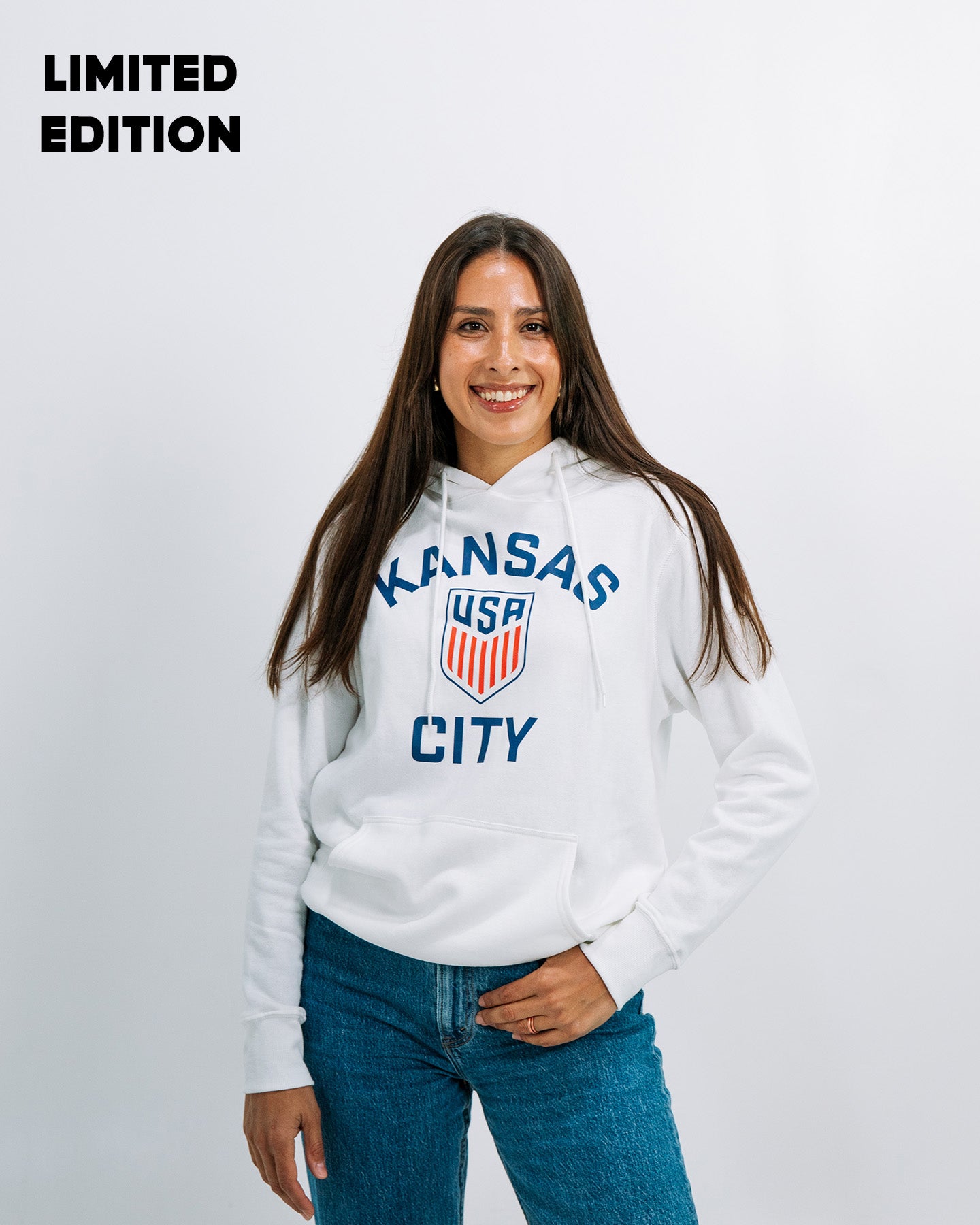 Kansas City US Soccer Vintage White Hoodie | CHARLIE HUSTLE