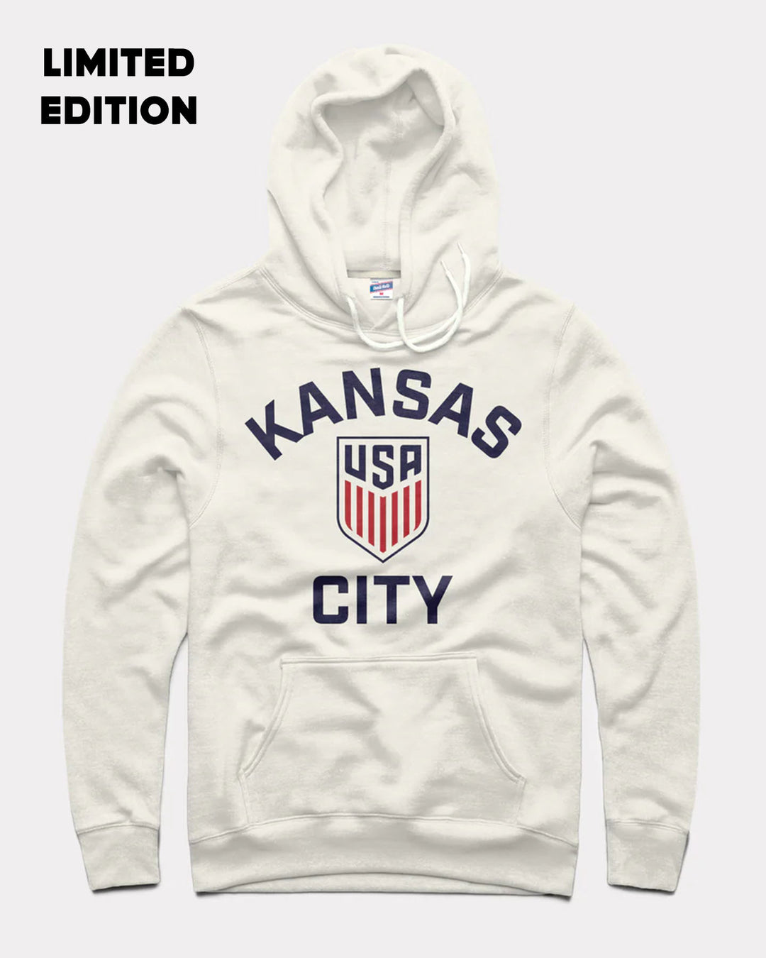 Kansas City US Soccer Vintage White Hoodie | CHARLIE HUSTLE