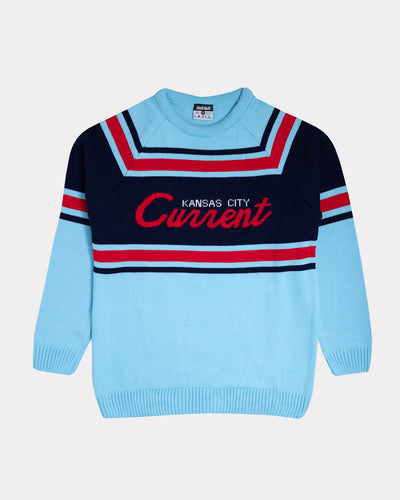 KC Current Script Teal Sweater