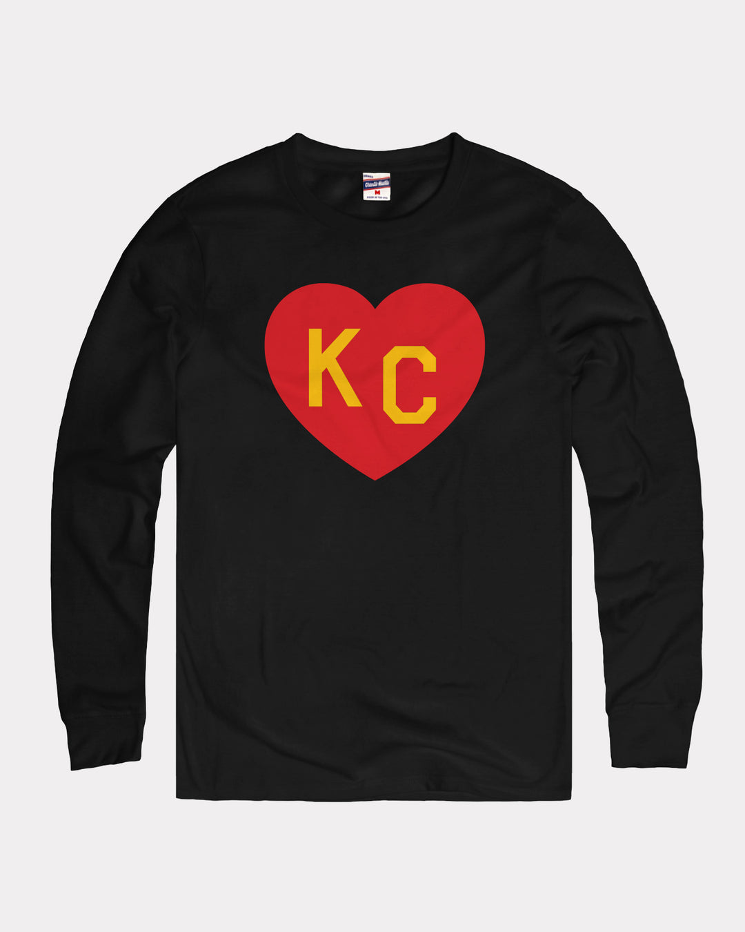 Black & Red Arrowhead KC Heart Vintage Long Sleeve T-Shirt