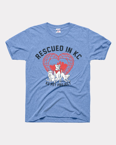 KC Pet Project Rescued in KC Vintage Blue Tee