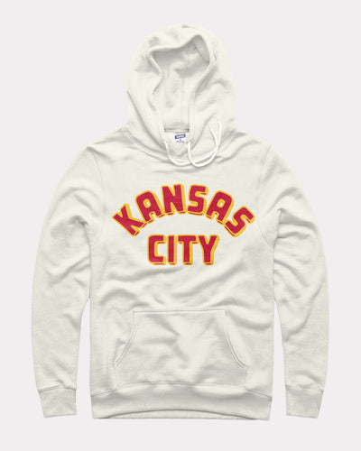 KC Red and Gold Arch White Hoodie