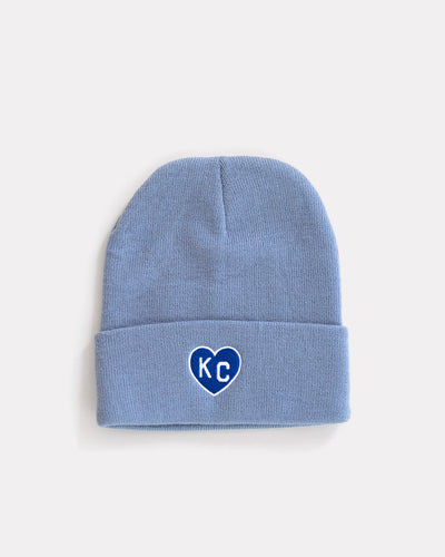 KC Heart Grey Classic Cuff Beanie