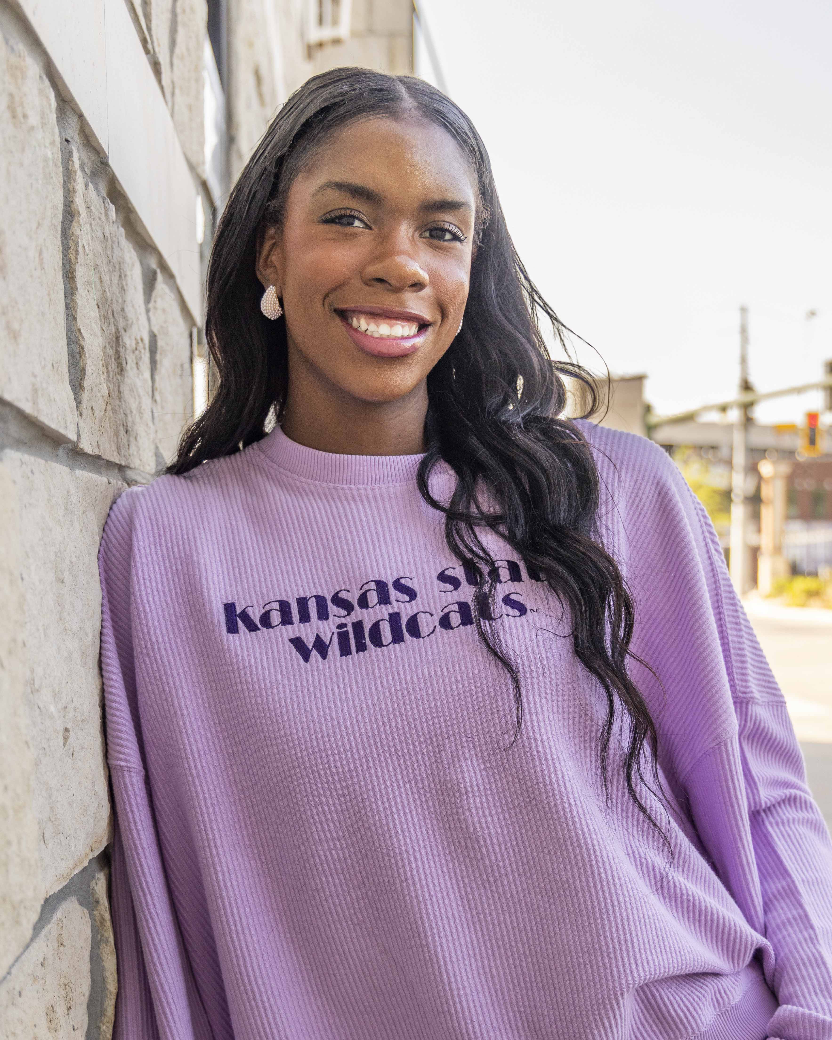 CLUB GNU EDITION スウェット ライトパープル XXL Women's K-State Wildcats Lavender Corded Crew | Charlie Hustle