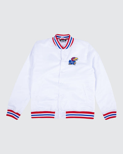 KU Jayhawks White Letterman Jacket