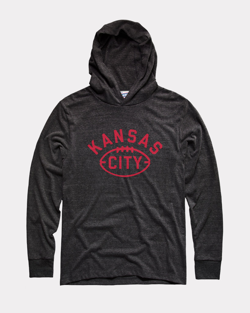 Kansas City Football Black Lightweight Hoodie | CHARLIE HUSTLE