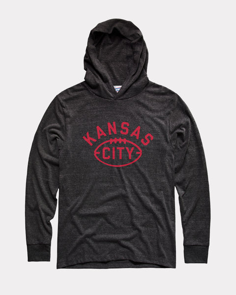 Kansas City Football Black Lightweight Hoodie | CHARLIE HUSTLE