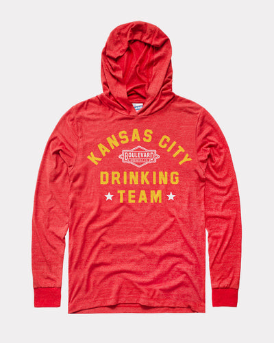 Kansas City Boulevard Drinking Team Red Lightweight T-Shirt Hoodie