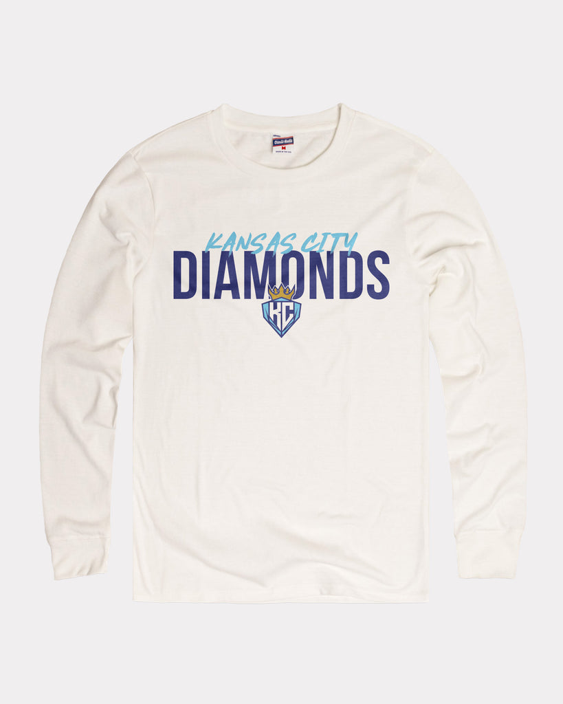 BKYS Hustler ラインストーン Tシャツ ホワイト L Kansas City Diamonds White Long Sleeve Unisex T-Shirt | CHARLIE HUSTLE