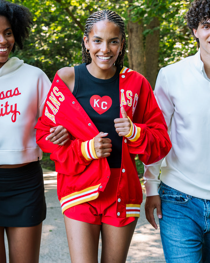 Kansas City Arch Red Letterman Jacket | CHARLIE HUSTLE