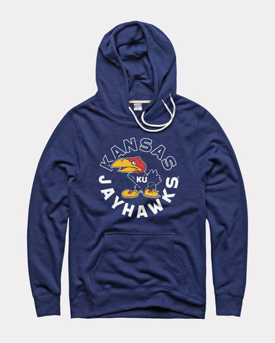 Kansas Jayhawks Warhawk Circle Navy Hoodie