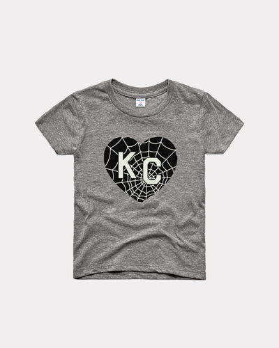 Grey Kids Cobweb KC Heart Vintage T-Shirt