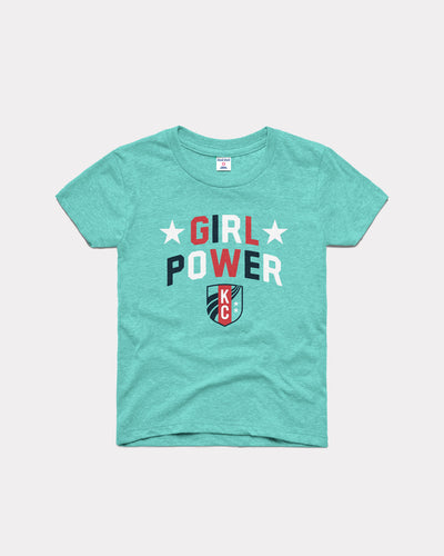 Teal Kids Girl Power KC Current T-Shirt
