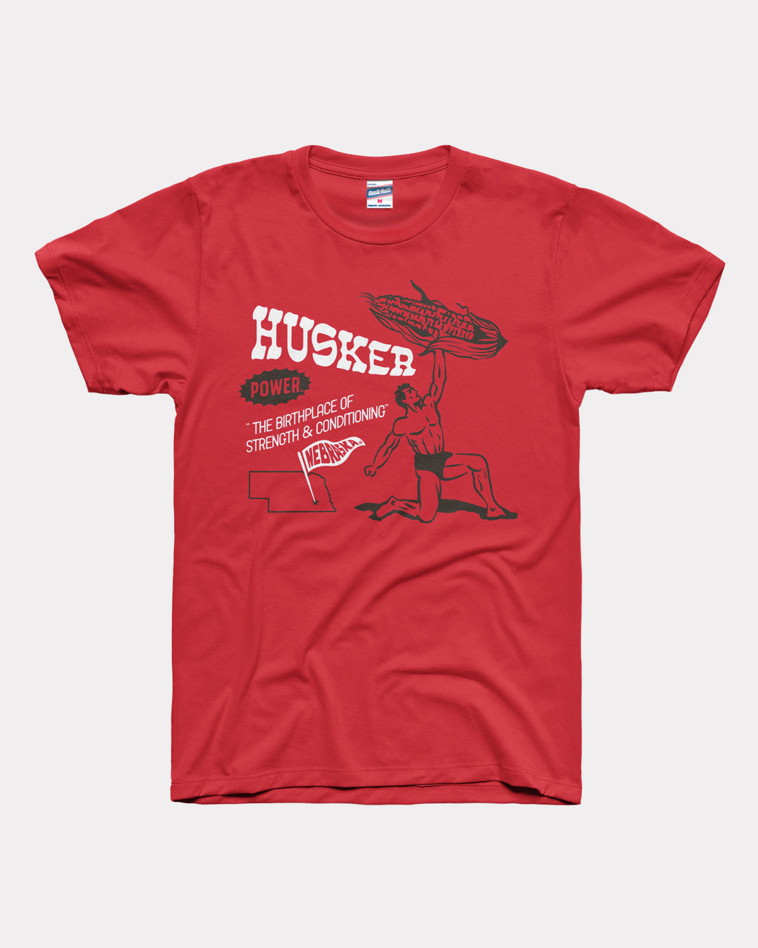 Nebraska Husker Power Cherry T-Shirt | CHARLIE HUSTLE