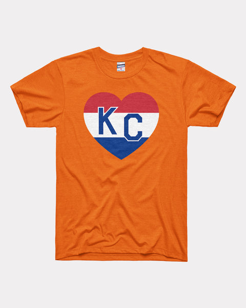 Netherlands KC Heart Heather Orange T-Shirt | CHARLIE HUSTLE