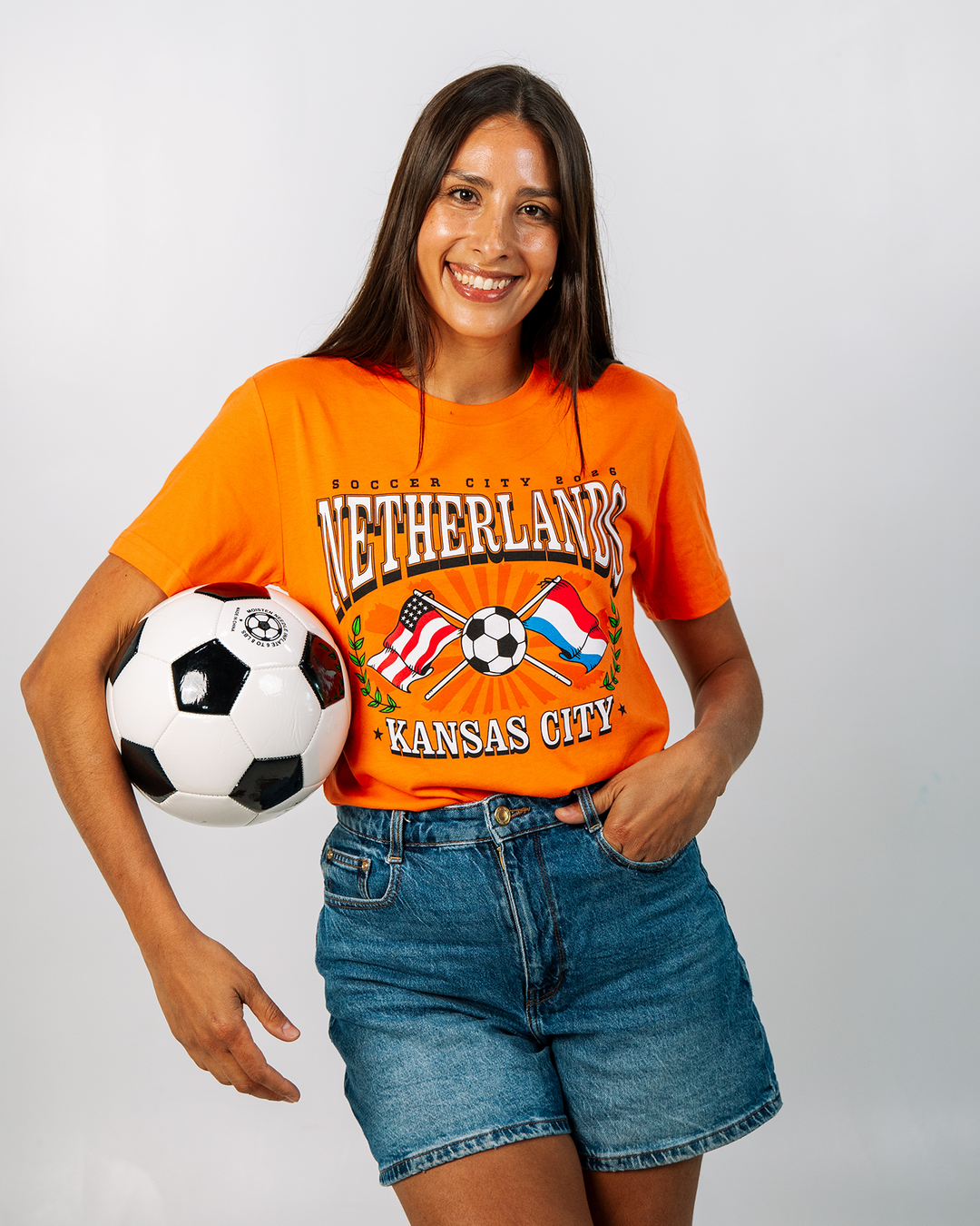 Netherlands Soccer City 2026 Heather Orange T-Shirt | CHARLIE HUSTLE