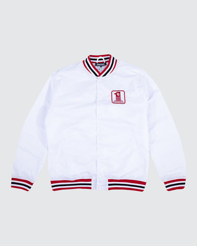 Oklahoma Sooners 1 White Letterman Jacket