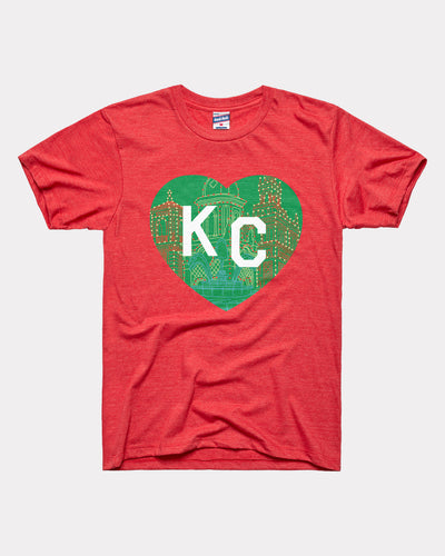 Plaza Lights 2025 KC Heart Red T-Shirt Front
