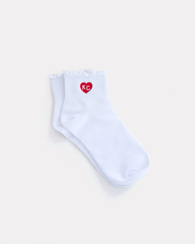 Red KC Heart Ruffle Socks
