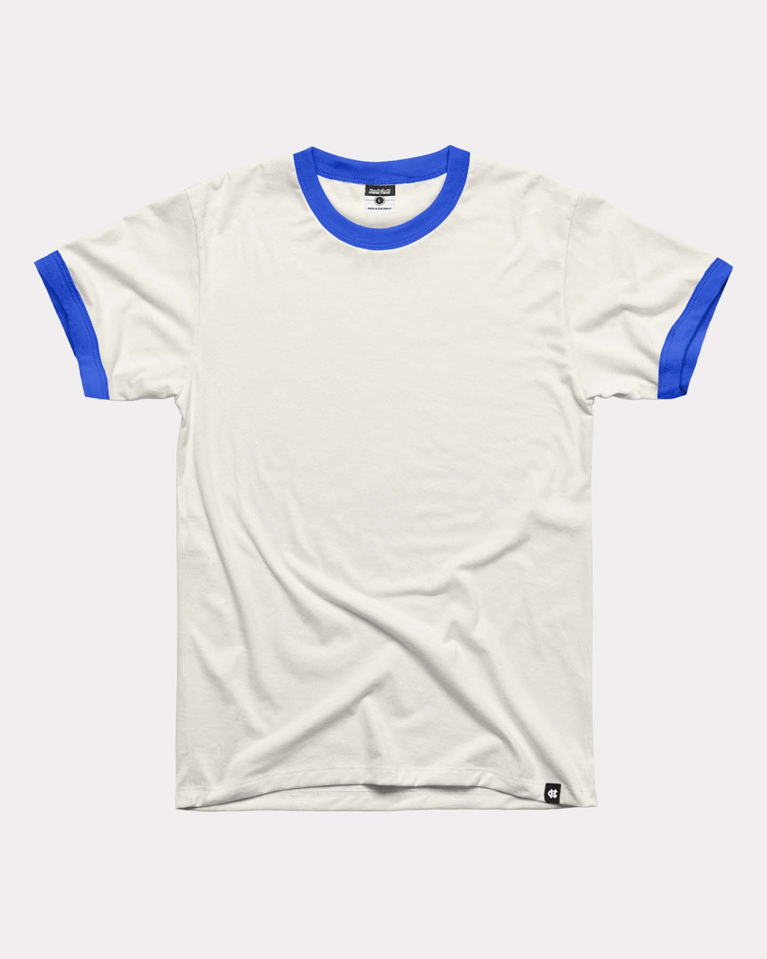 White & Royal Unisex Essential Ringer | CHARLIE HUSTLE