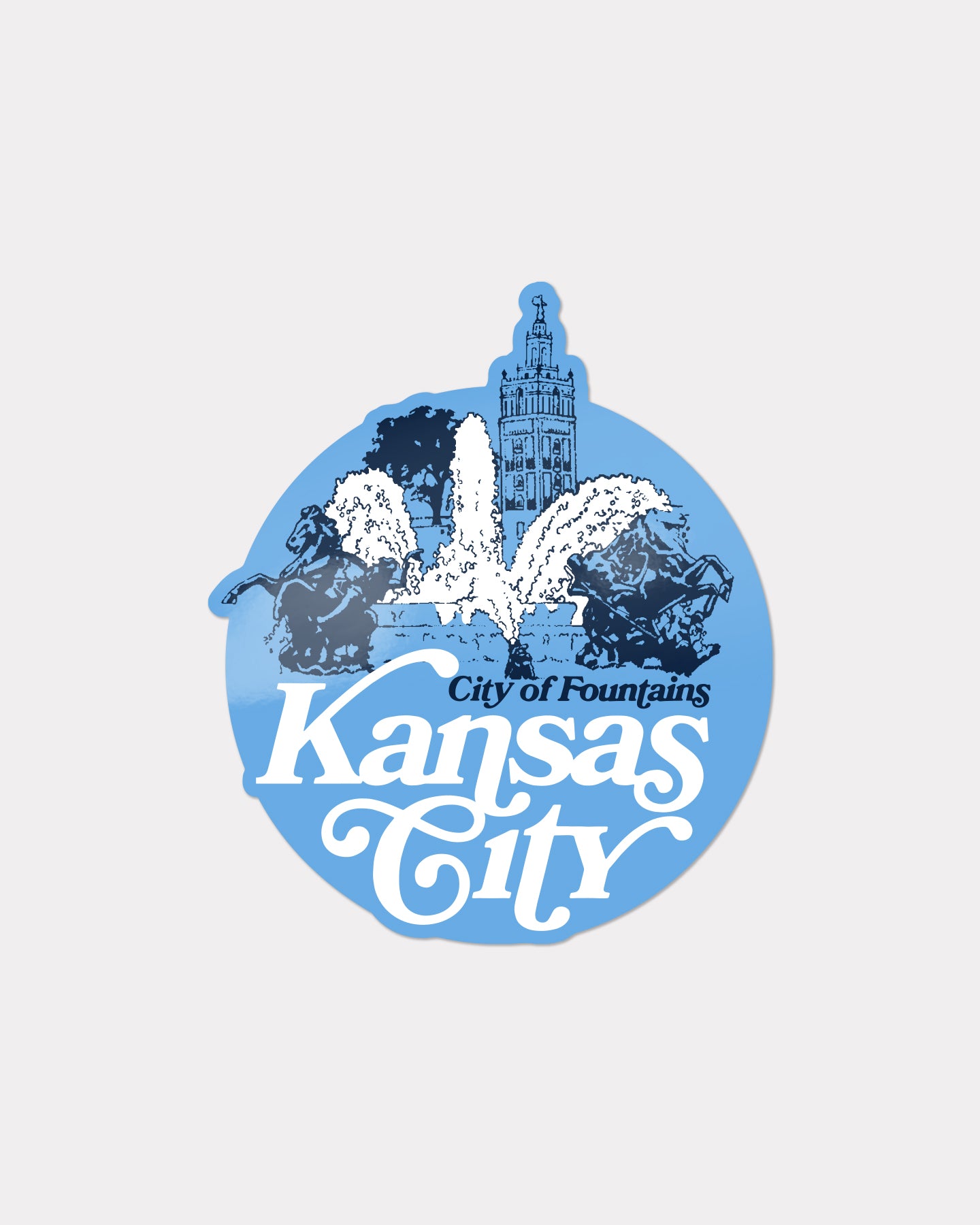 Kansas City of Fountains Powder Sticker | CHARLIE HUSTLE