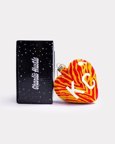 KC Stripes Heart Ornament