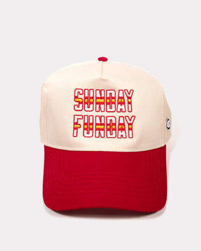 Sunday Funday Tan and Red Two Tone Hat
